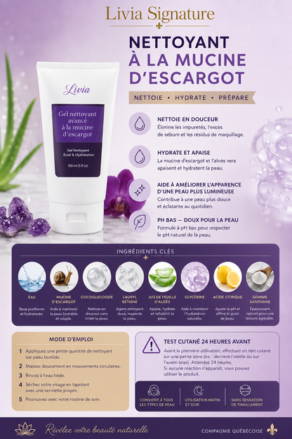 Gel nettoyant avancé à la mucine d'escargot
