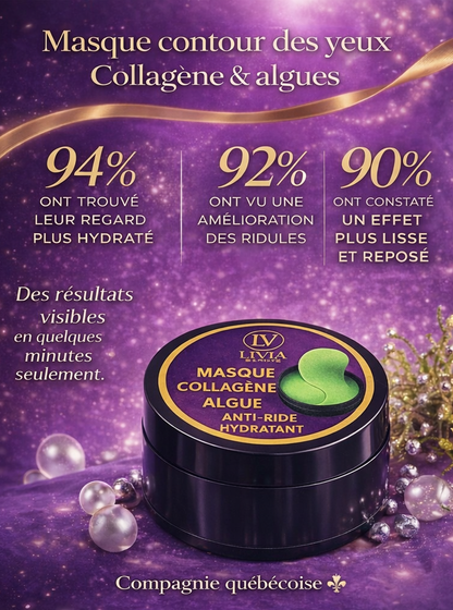 Masque pour les yeux au collagène & algues. Hydratation intense