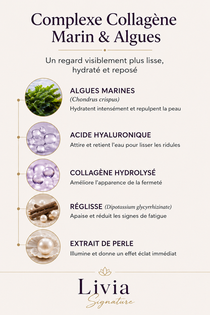 Masque yeux collagène & algues – Hydratation intense